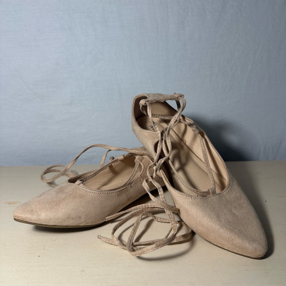 Blush pink ballet style flats